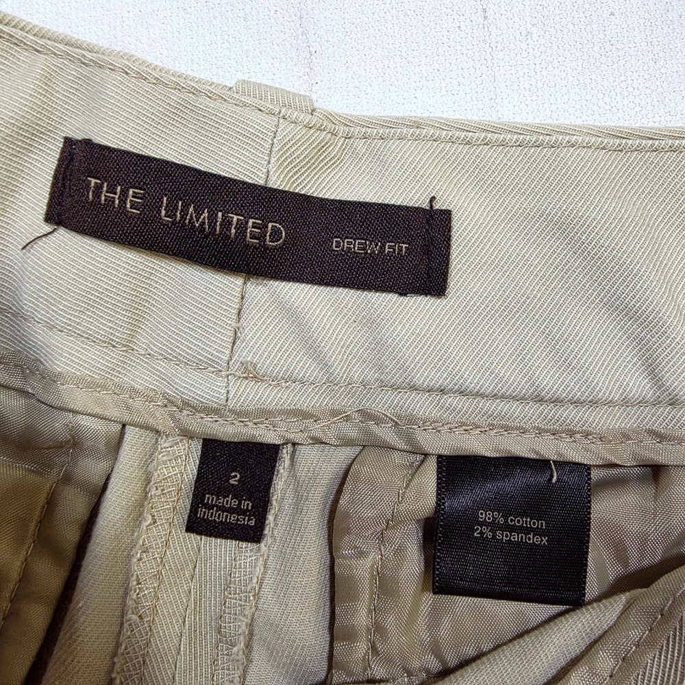 The Limited Shorts Womens 2 Tan Drew Fit Cuffed Chino Twill Casual Summer 8495 - Picture 3 of 6
